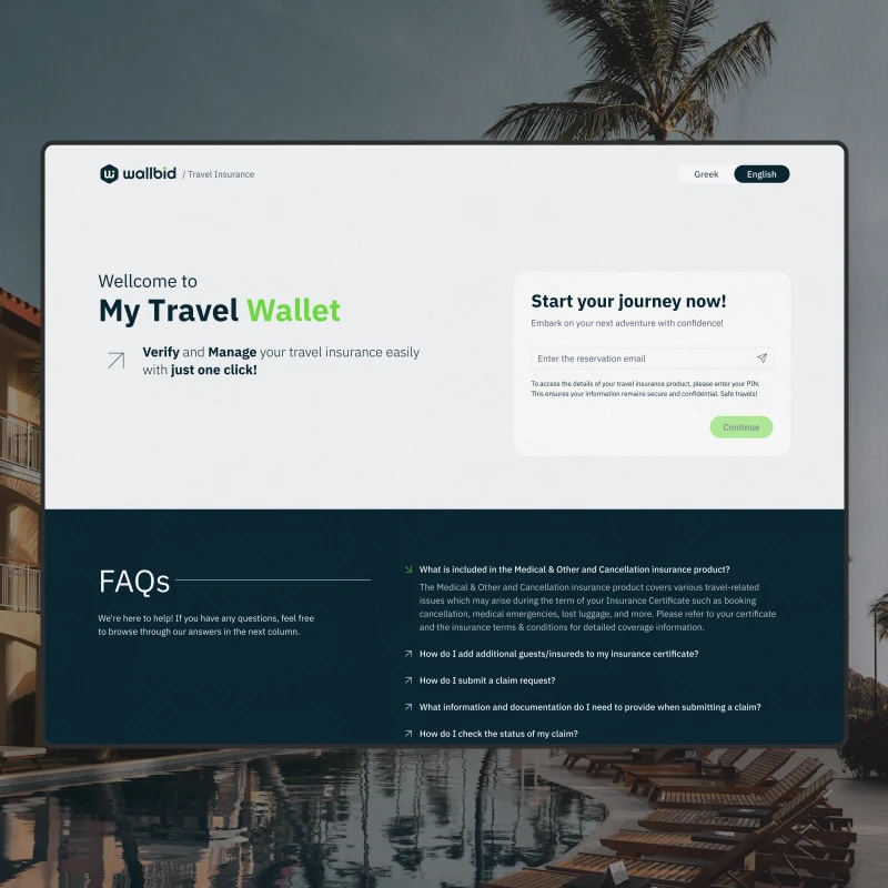 The way in: enter the email on the reservation, with the FAQs laid out on dark blue below
